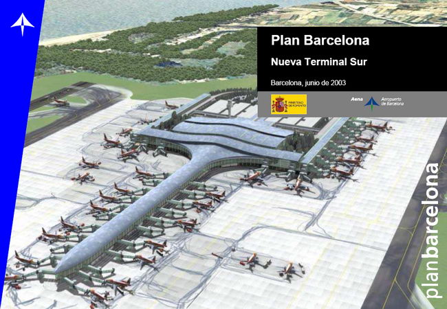 Informació sobre la nova terminal sud (T1) de l'aeroport del Prat (AENA - Pla Barcelona) (Juny de 2003)